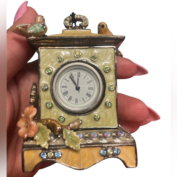 Jay Strongwater Songbirds Mantle Mini Clock Style #SDH6023657